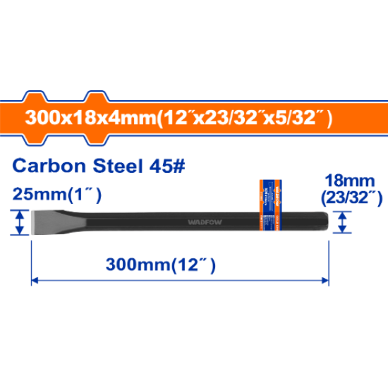 เหล็กสกัด ปากแบน WADFOW 12" Carbon Steel WCC0301