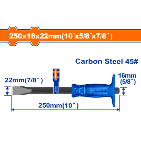 เหล็กสกัด ปากแบน WADFOW 10" Carbon Steel WCC1301