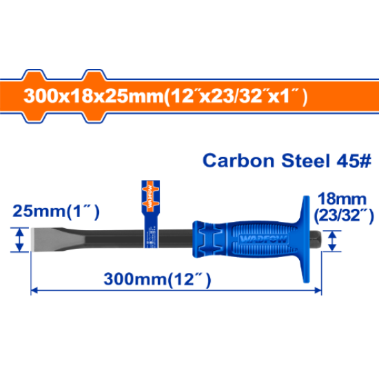 เหล็กสกัด ปากแบน WADFOW 12" Carbon Steel WCC1302