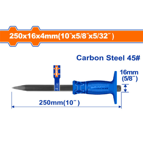 เหล็กสกัด ปากแหลม WADFOW 10" Carbon Steel WCC1303