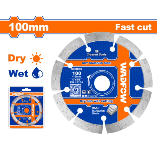 ใบตัดเพชร แบบแห้ง WADFOW 4" WDC1K06