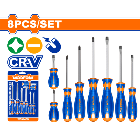 ชุดไขควง 8 ชิ้น WADFOW CR-V WSS1408