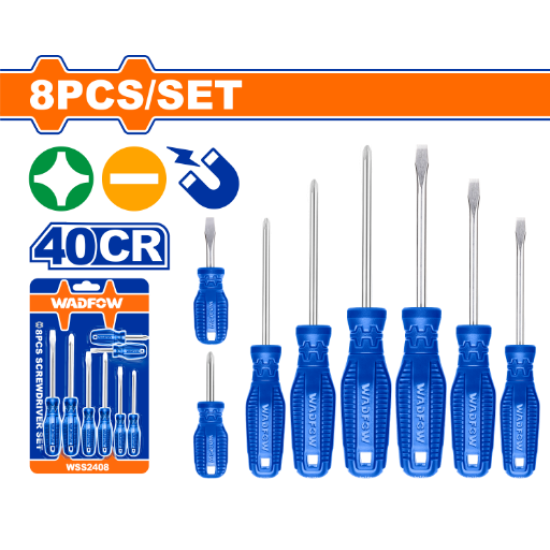 ชุดไขควง 8 ชิ้น WADFOW 40CR WSS2408