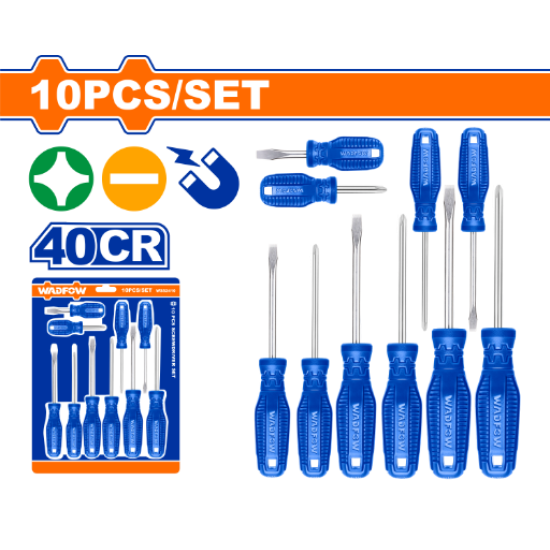 ชุดไขควง 10 ชิ้น WADFOW 40CR WSS2410
