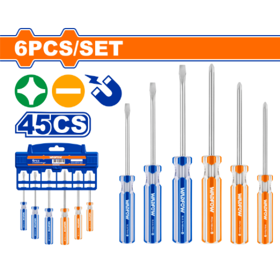 ชุดไขควง 6 ชิ้น WADFOW 45CS WSS3206