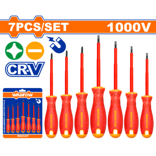 ชุดไขควง VDE 7 ชิ้น WADFOW CR-V WSS7407