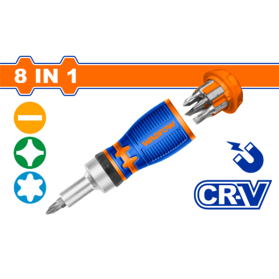ไขควงสลับหัว 8 in 1 WADFOW CR-V WSS8608