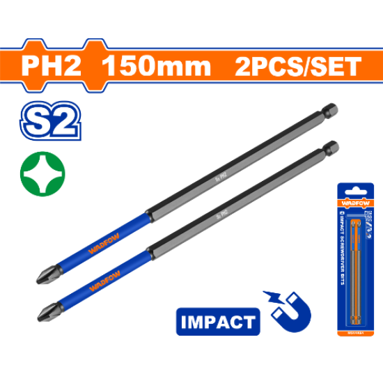 ดอกไขควงกระแทกแฉก WADFOW PH2x150mm S2 WSV4K64